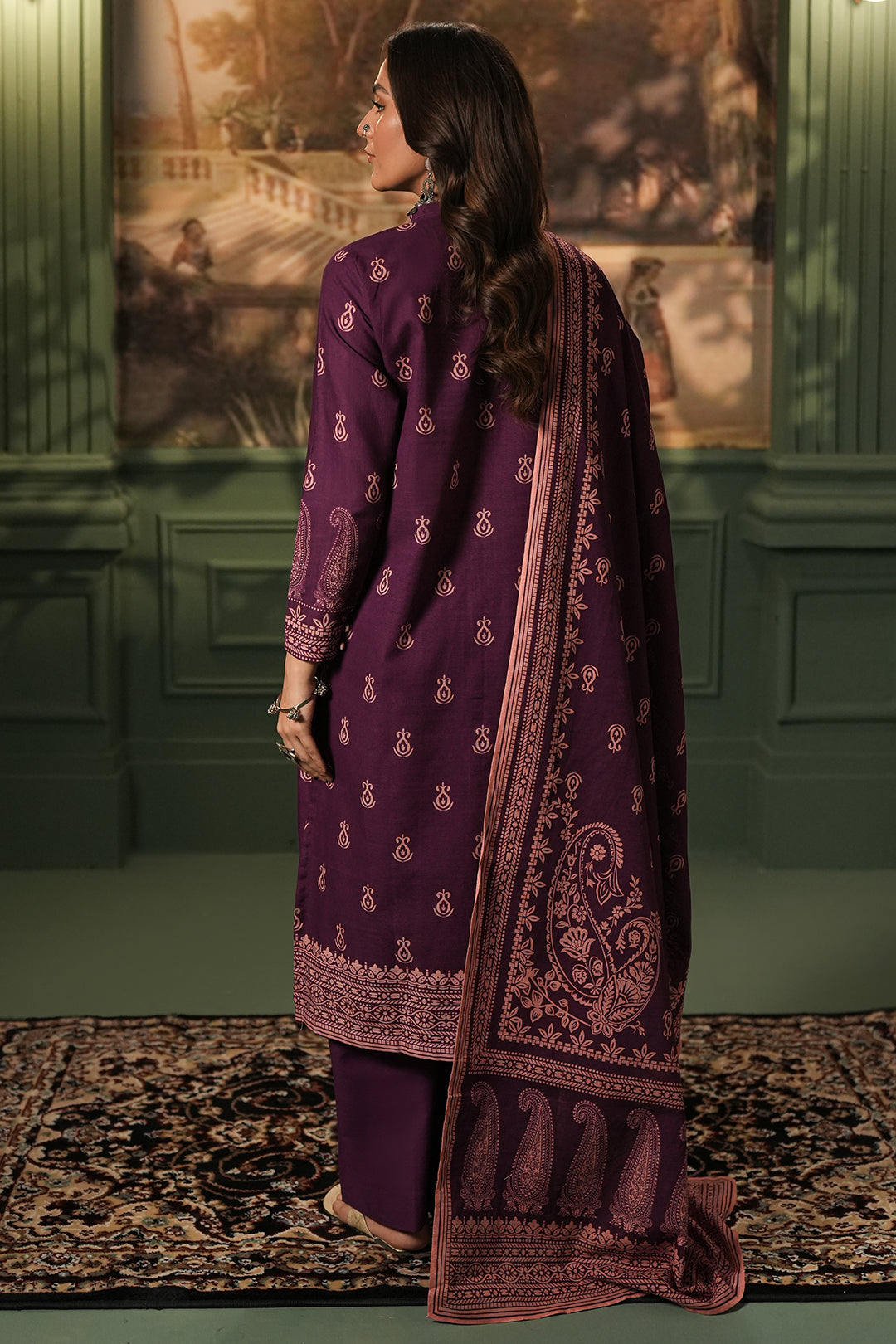 Zellbury | Unstitched 3 Piece Khaddar | Shirt Shalwar Dupatta - 0360