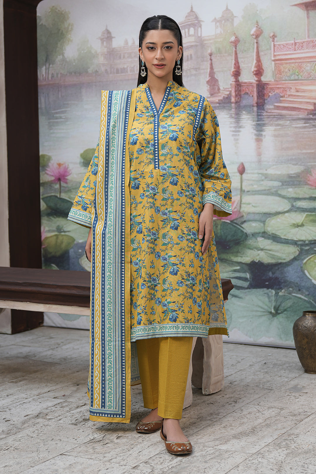 Zellbury | Unstitched 3 Piece Khaddar | Shirt Shalwar Dupatta - 0365