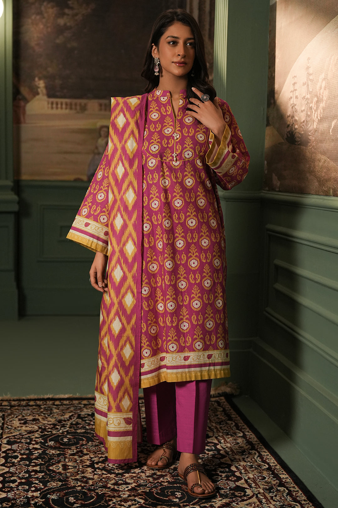 Zellbury | Unstitched 3 Piece Khaddar | Shirt Shalwar Dupatta - 0367