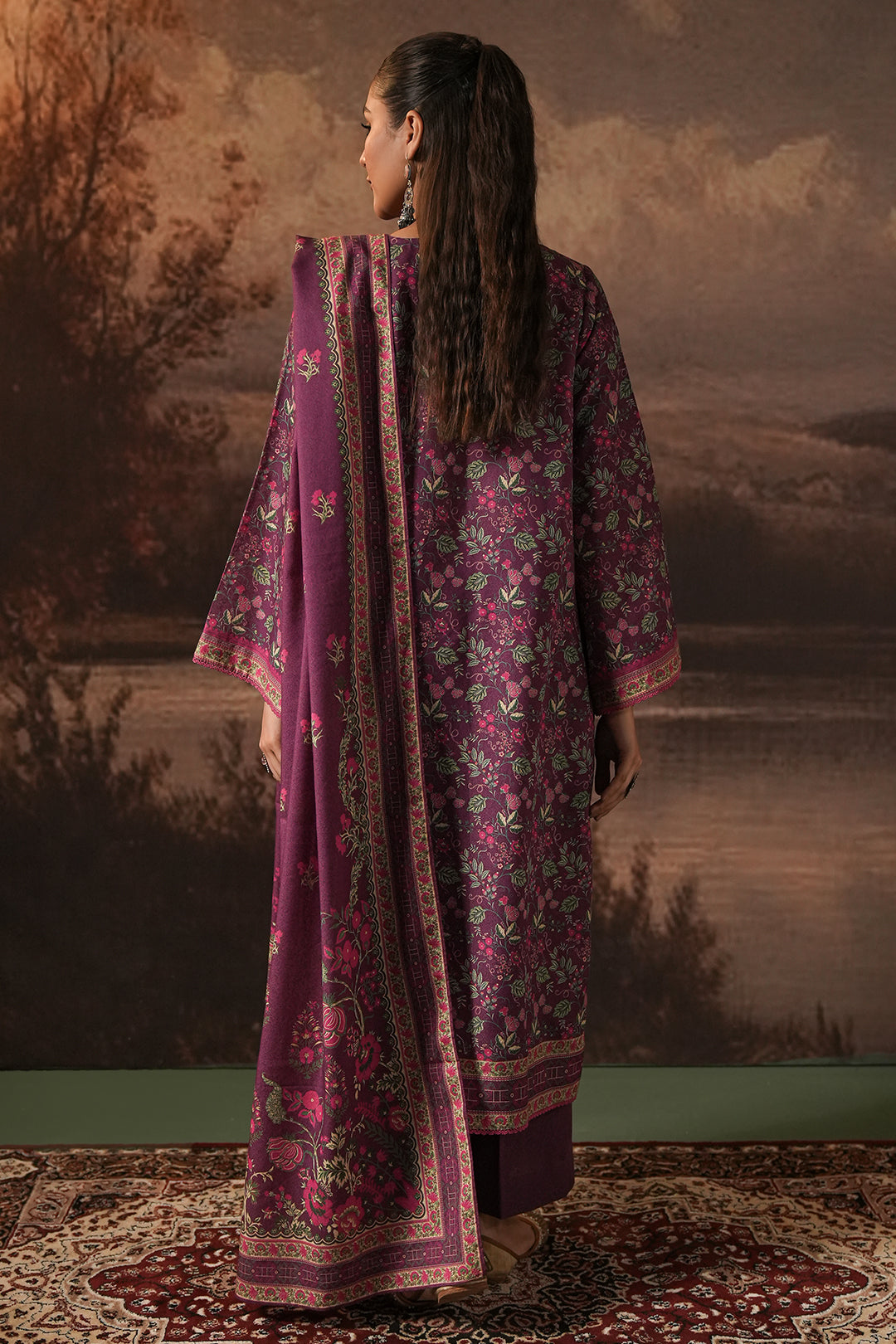 Zellbury | Unstitched 3 Piece Karandi | Shirt Shalwar Dupatta - 0377