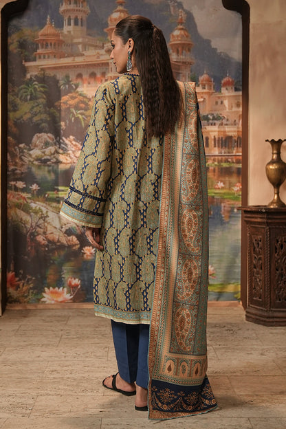 Zellbury | Unstitched 3 Piece Khaddar | Shirt Shalwar Shawl - 0381