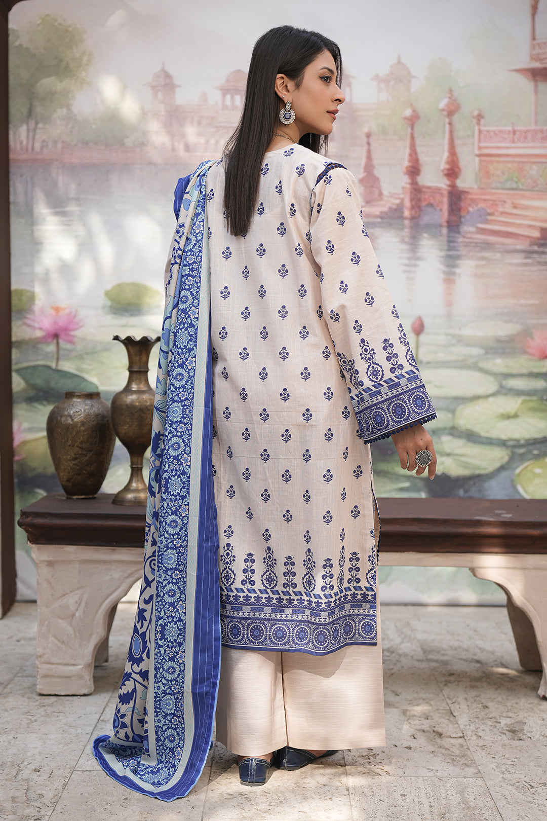 Zellbury | Unstitched 3 Piece Khaddar | Shirt Shalwar Shawl - 0382