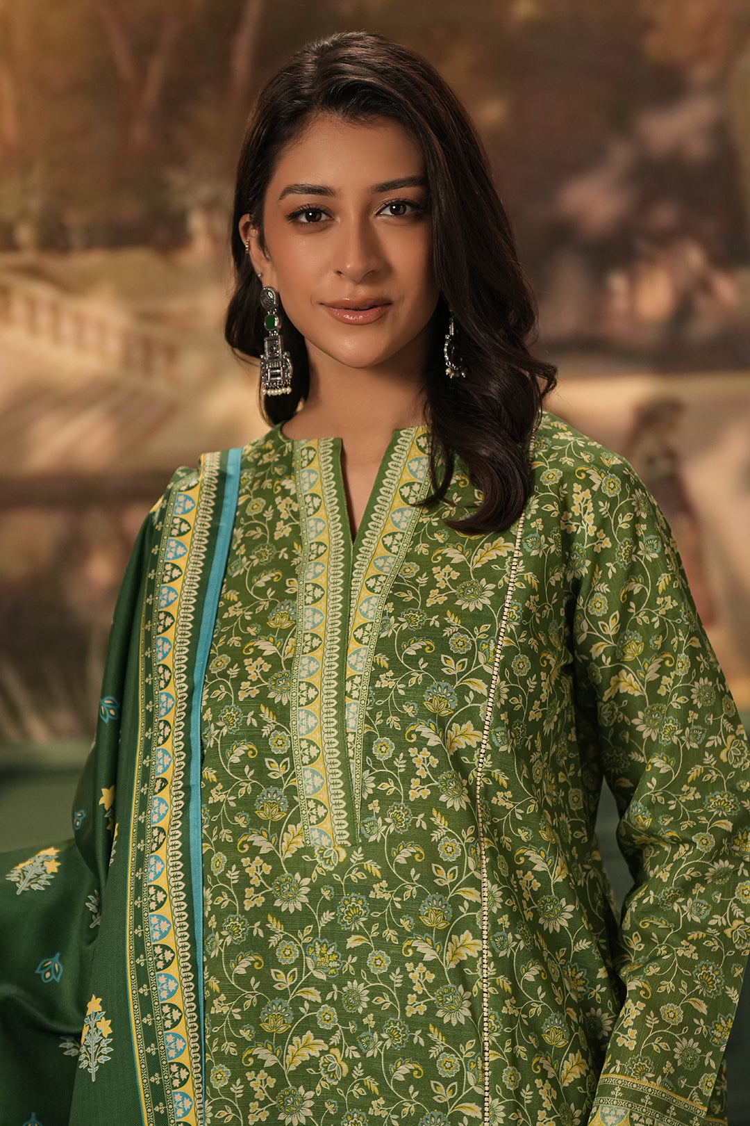 Zellbury | Unstitched 3 Piece Khaddar | Shirt Shalwar Shawl - 0384 Default Title