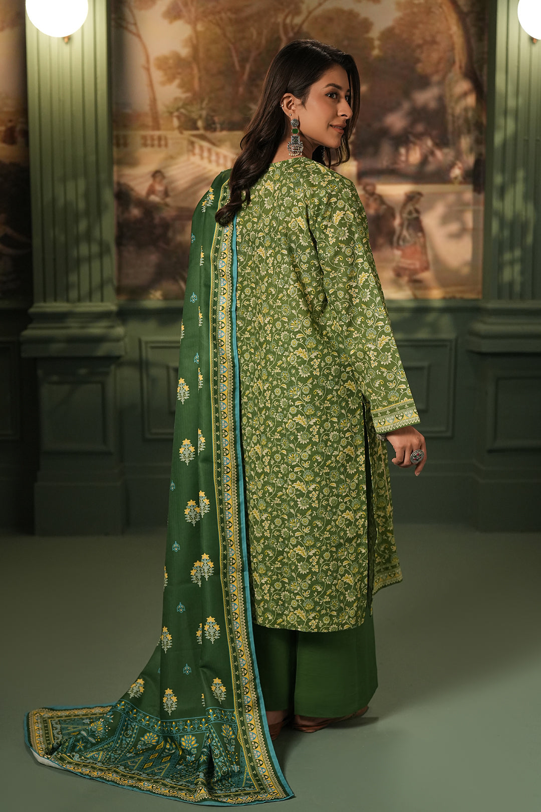 Zellbury | Unstitched 3 Piece Khaddar | Shirt Shalwar Shawl - 0384