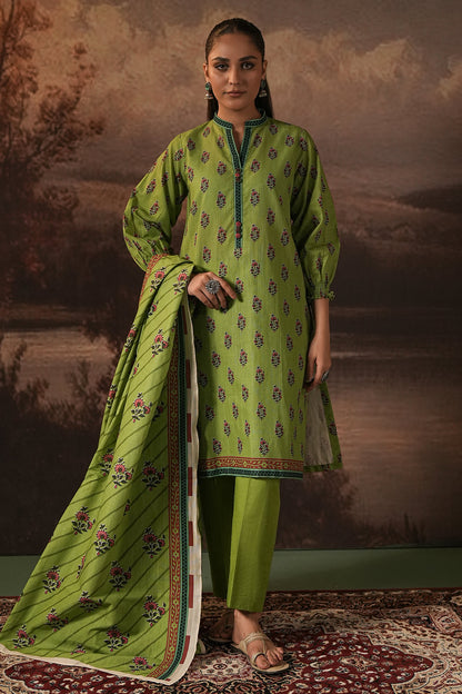 Zellbury | Unstitched 3 Piece Khaddar | Shirt Shalwar Dupatta - 0388
