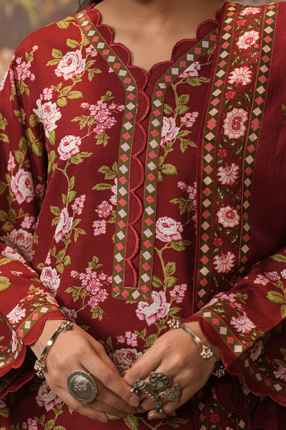Zellbury | Unstitched 3 Piece Khaddar | Shirt Shalwar Shawl - 0389