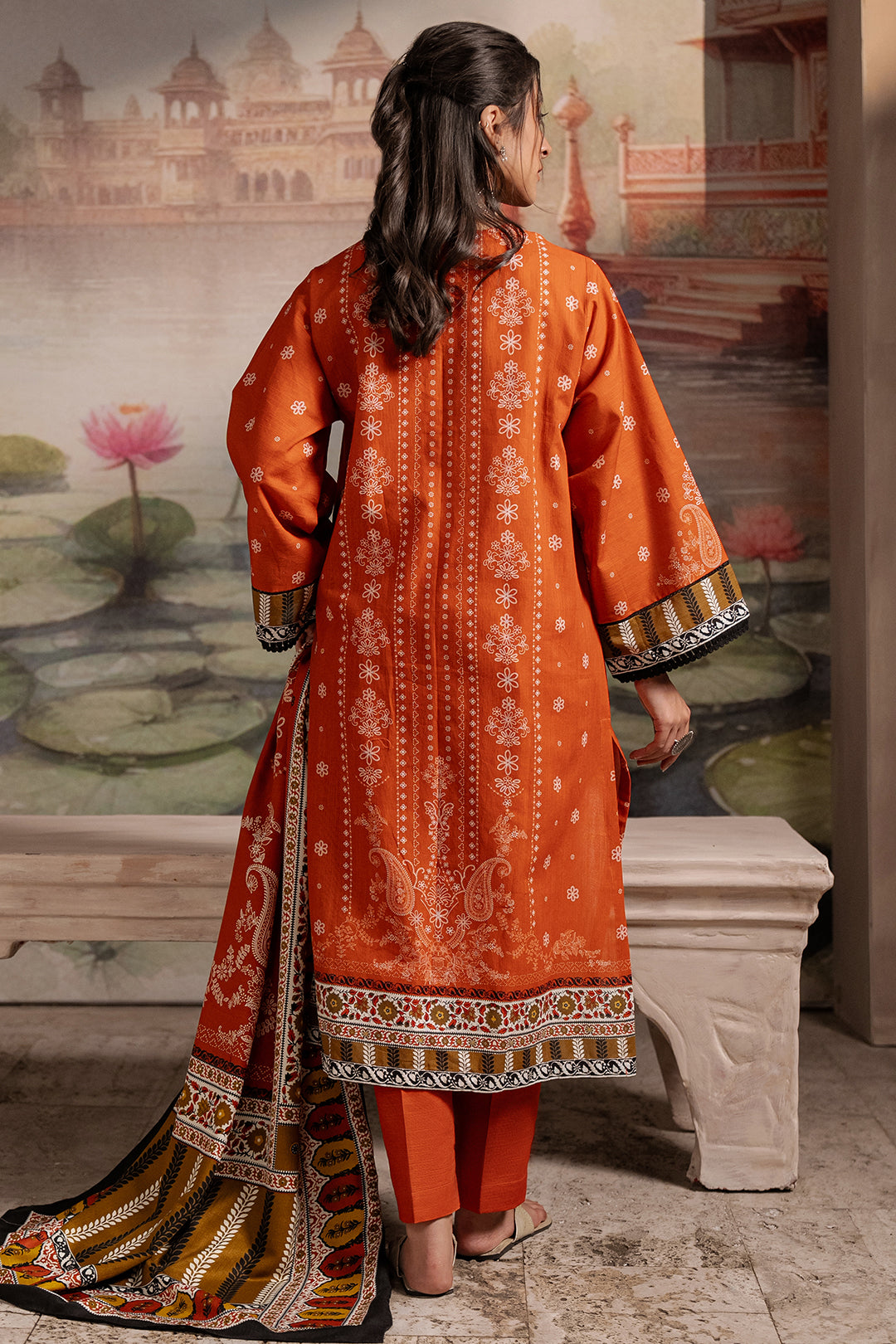 Zellbury | Unstitched 3 Piece Khaddar | Shirt Shalwar Shawl - 0391