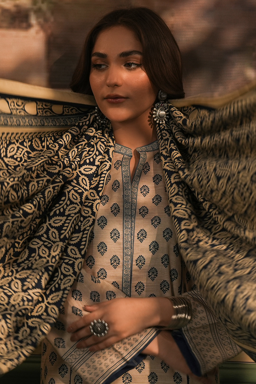 Zellbury | Unstitched 3 Piece Khaddar | Shirt Shalwar Shawl - 0392 Default Title