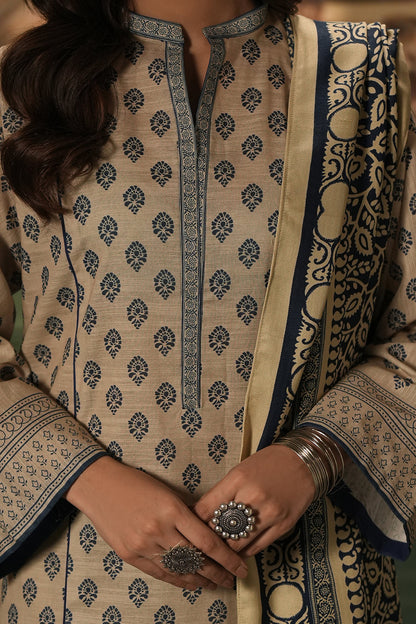 Zellbury | Unstitched 3 Piece Khaddar | Shirt Shalwar Shawl - 0392