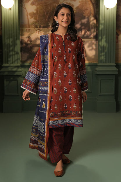 Zellbury | Unstitched 3 Piece Khaddar | Shirt Shalwar Dupatta - 0394