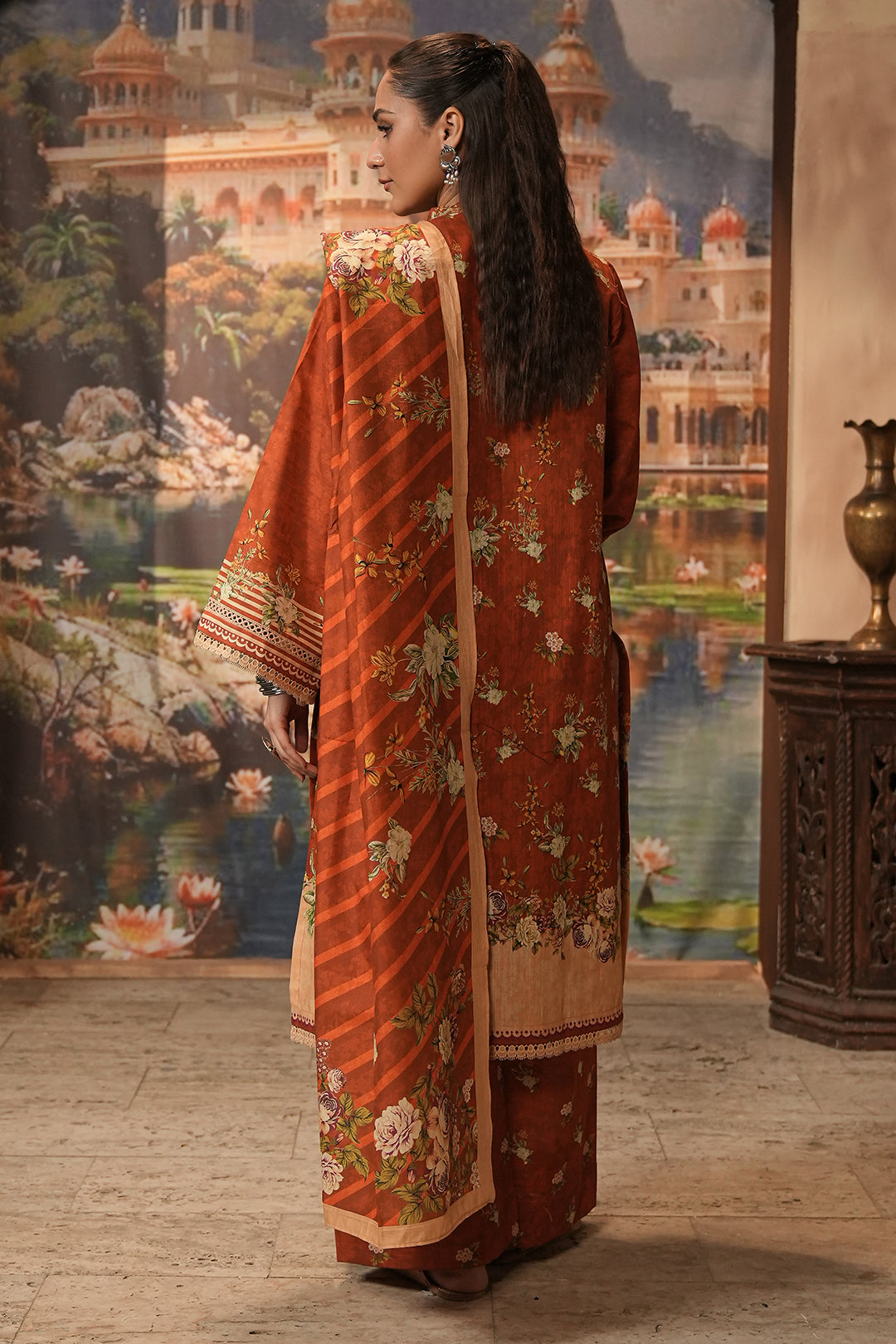 Zellbury | Unstitched 3 Piece Khaddar | Shirt Shalwar Dupatta - 0395