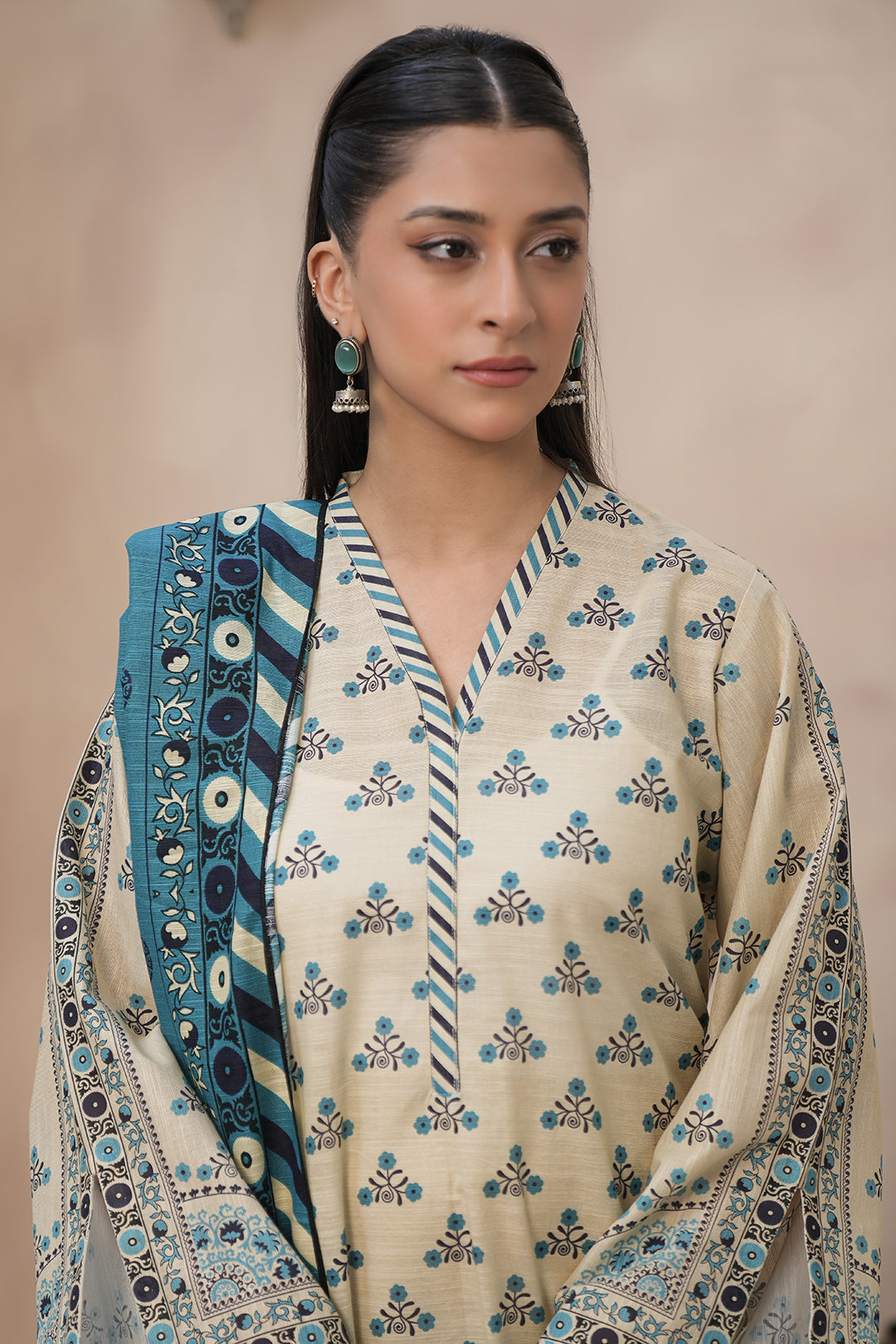 Zellbury | Unstitched 3 Piece Khaddar | Shirt Shalwar Dupatta - 0445 Default Title