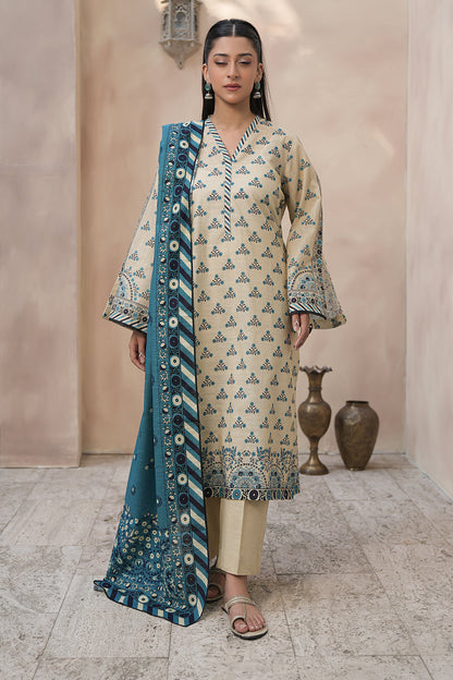 Zellbury | Unstitched 3 Piece Khaddar | Shirt Shalwar Dupatta - 0445