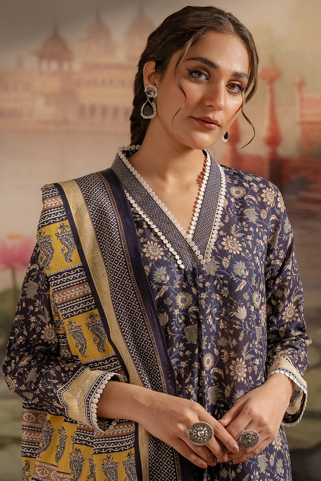 Zellbury | Unstitched 3 Piece Khaddar | Shirt Shalwar Dupatta - 0449 Default Title