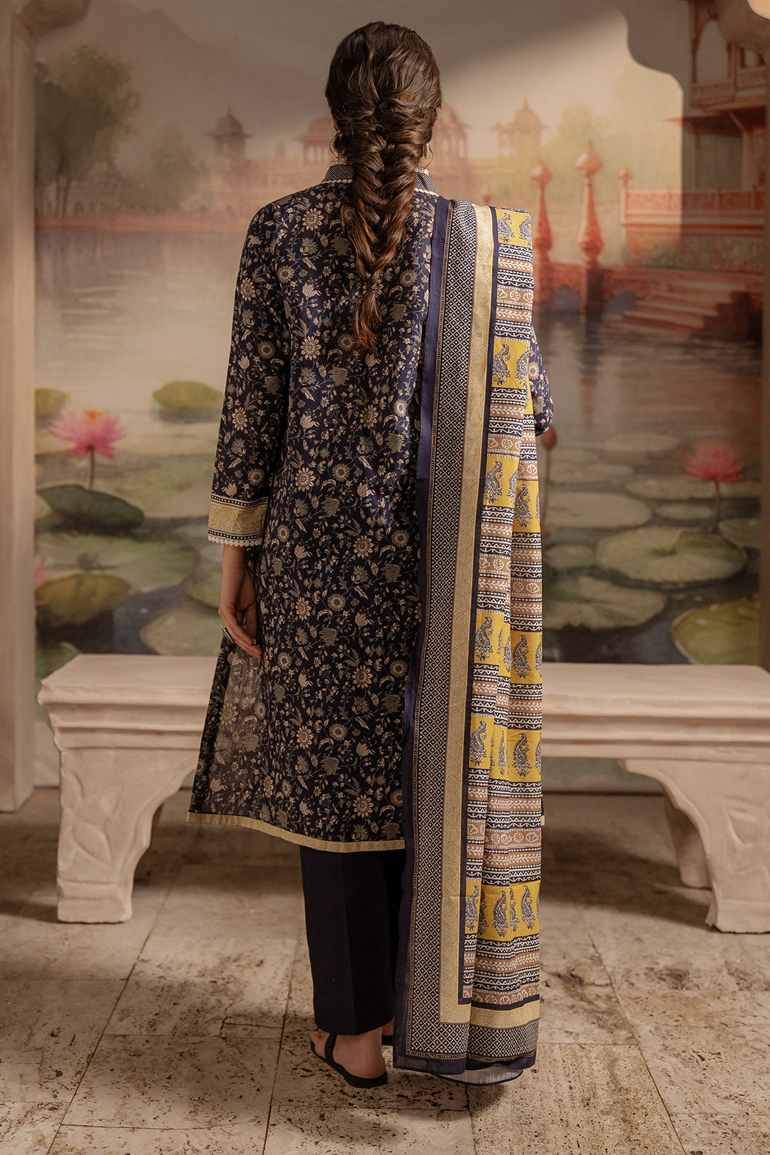 Zellbury | Unstitched 3 Piece Khaddar | Shirt Shalwar Dupatta - 0449