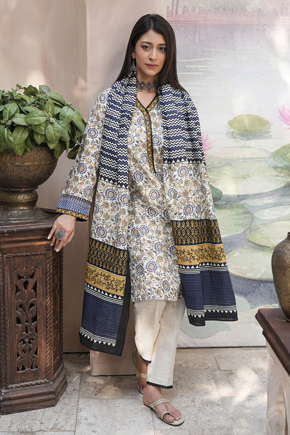 Zellbury | Unstitched 3 Piece Khaddar | Shirt Shalwar Dupatta - 0452