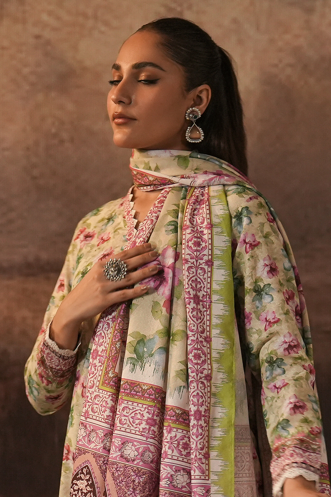 Zellbury | Unstitched 3 Piece Karandi | Shirt Shalwar Dupatta - 0458 Default Title