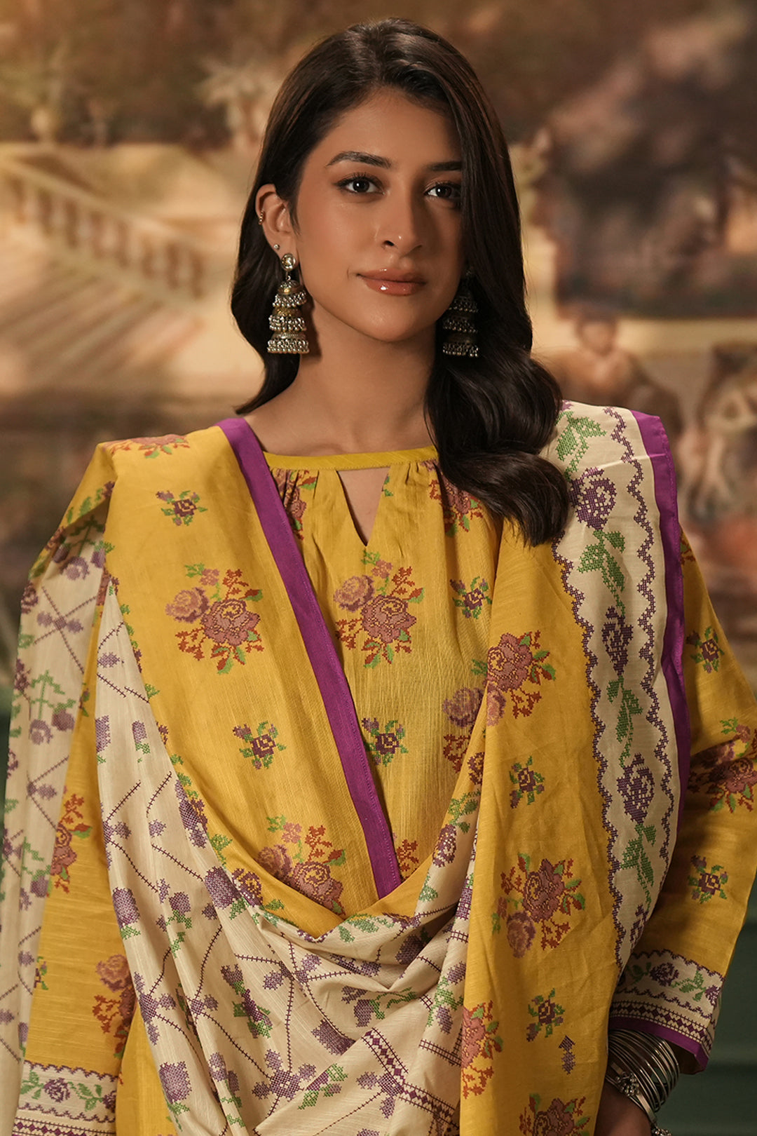 Zellbury | Unstitched 3 Piece Khaddar | Shirt Shalwar Dupatta - 0464 Default Title