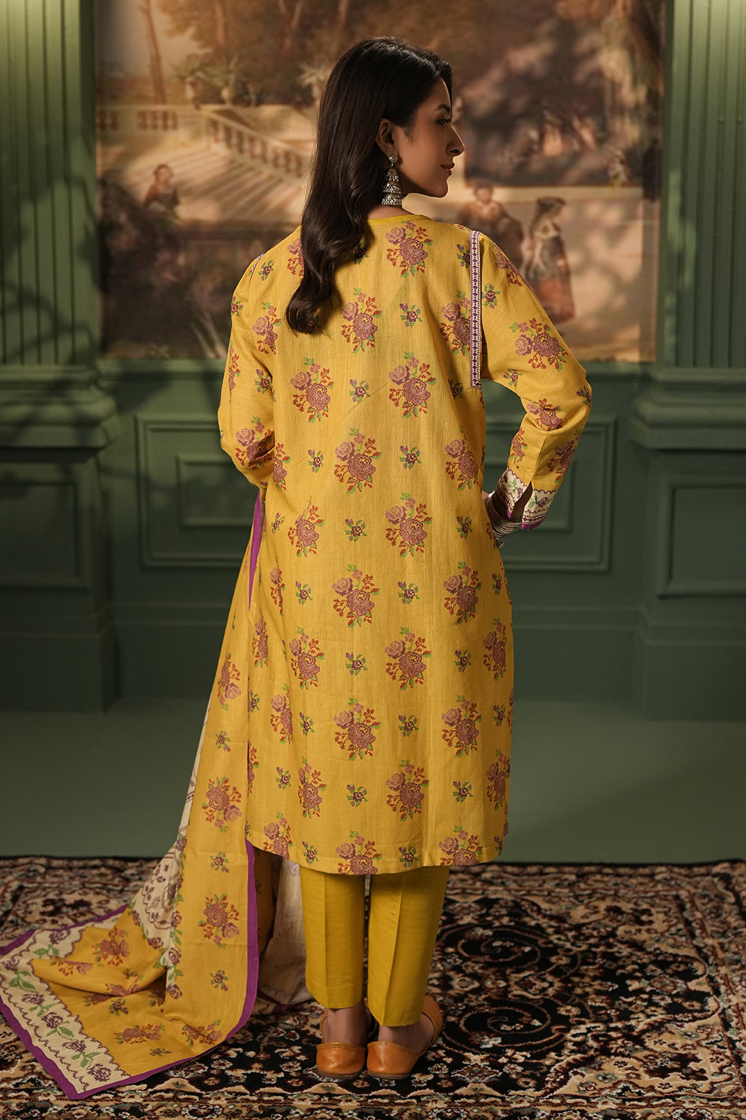 Zellbury | Unstitched 3 Piece Khaddar | Shirt Shalwar Dupatta - 0464