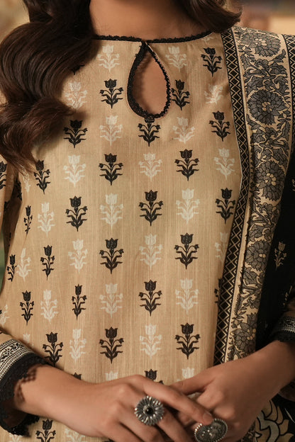 Zellbury | Unstitched 3 Piece Khaddar | Shirt Shalwar Dupatta - 0473