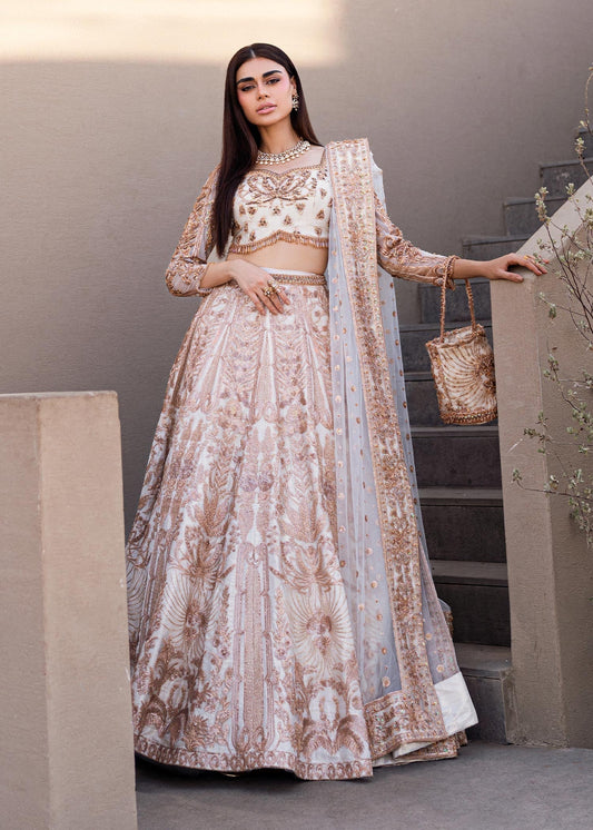 Waqas Shah | Amariage Luxury Formals | Mystic Rose XS Off White Net
