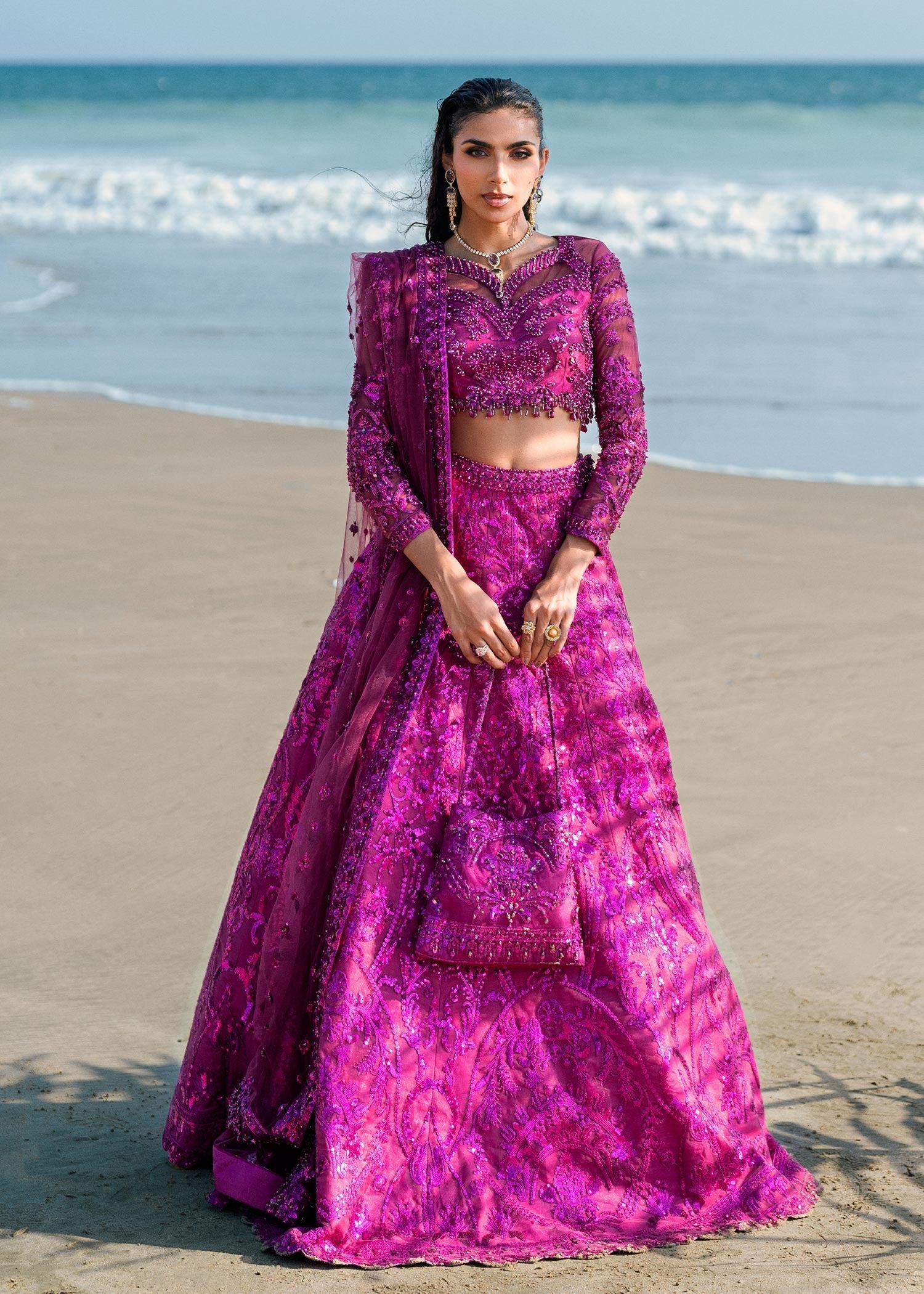 Waqas Shah | Amariage Luxury Formals | Lyric XS Magenta Net