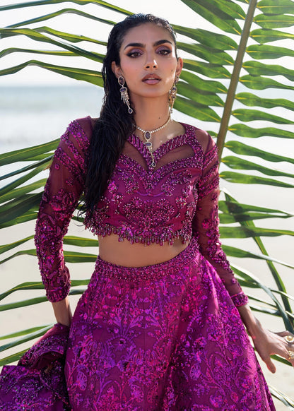 Waqas Shah | Amariage Luxury Formals | Lyric M Magenta Net