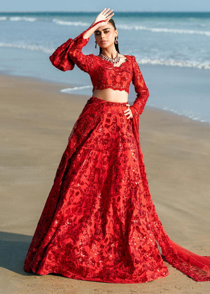 Waqas Shah | Amariage Luxury Formals | Ruby L Red Net