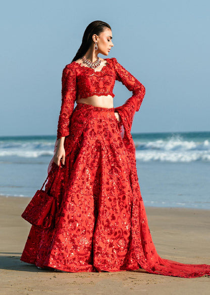 Waqas Shah | Amariage Luxury Formals | Ruby XL Red Net