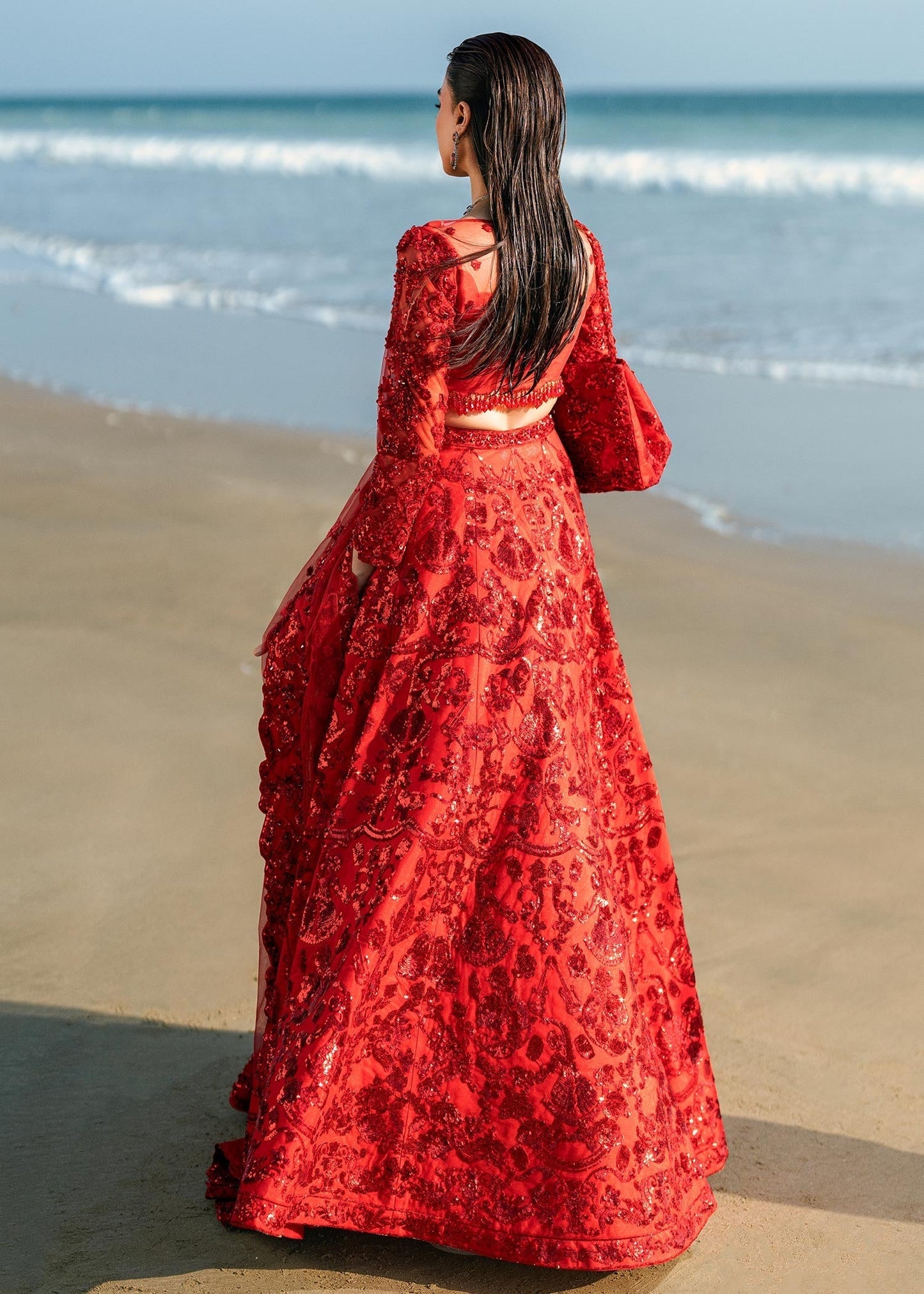 Waqas Shah | Amariage Luxury Formals | Ruby S Red Net