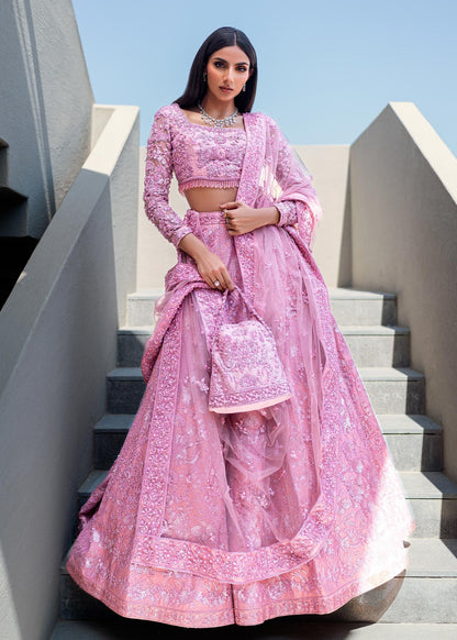Waqas Shah | Amariage Luxury Formals | Crystal Blush XS Soft Pink Net