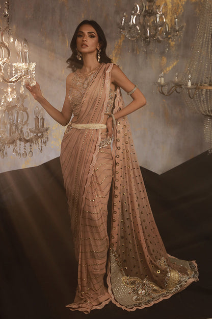 Wardha Saleem | Layla Wedding Formals | Layla-02 Custom Size Soft Pink Pure Chiffon