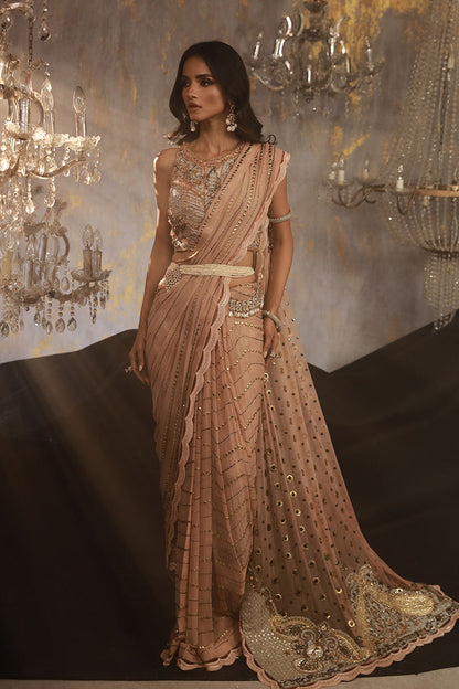 Wardha Saleem | Layla Wedding Formals | Layla-02 XS Soft Pink Pure Chiffon