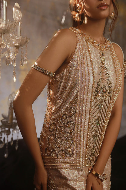 Wardha Saleem | Layla Wedding Formals | Layla-11 Custom Size Blush Pink Shimmer Chiffon