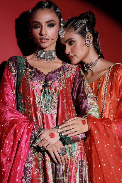 Wardha Saleem | Meeram Festive Formals | Mehraab M Orange Korean Raw Silk