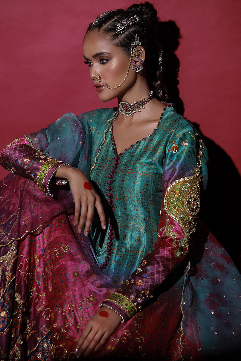 Wardha Saleem | Meeram Festive Formals | Mor L Sky Blue Korean Raw Silk