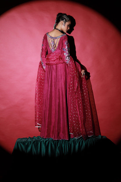 Wardha Saleem | Meeram Festive Formals | Jamuni S Magenta Korean Raw Silk