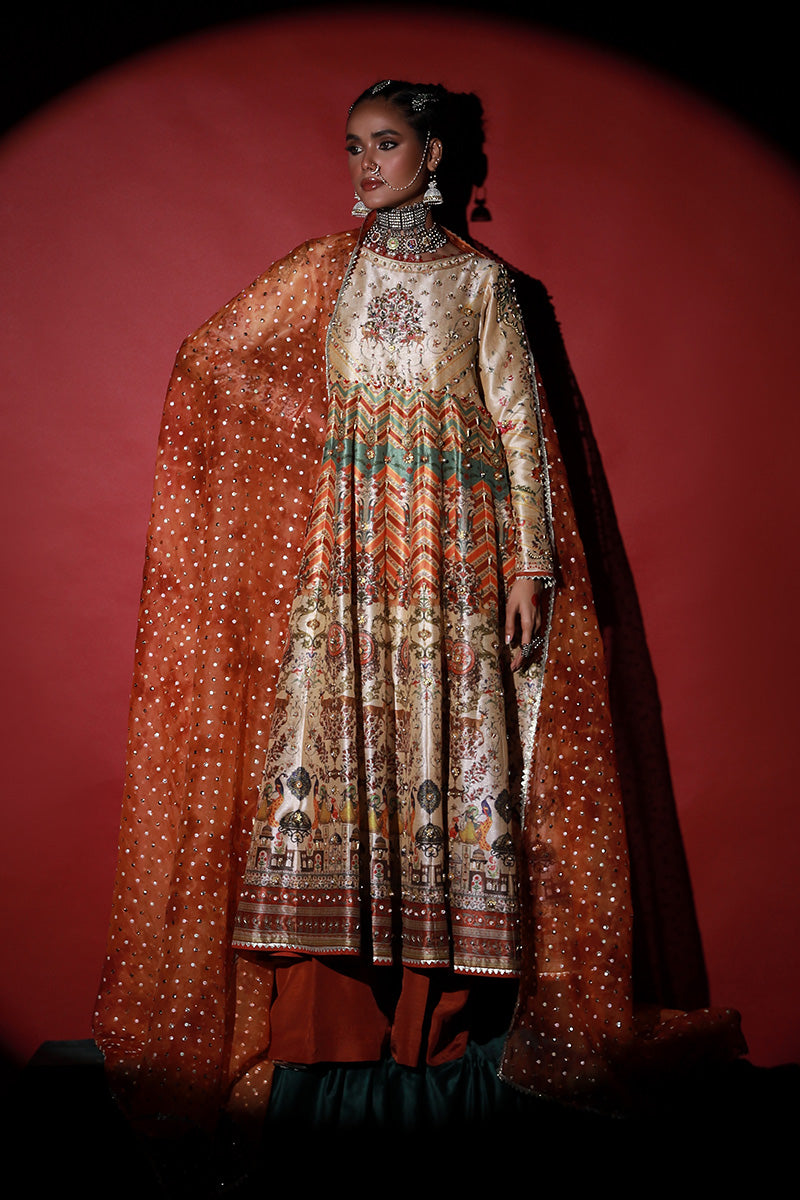 Wardha Saleem | Meeram Festive Formals | Hiran Bagh XS Ivory Korean Raw Silk