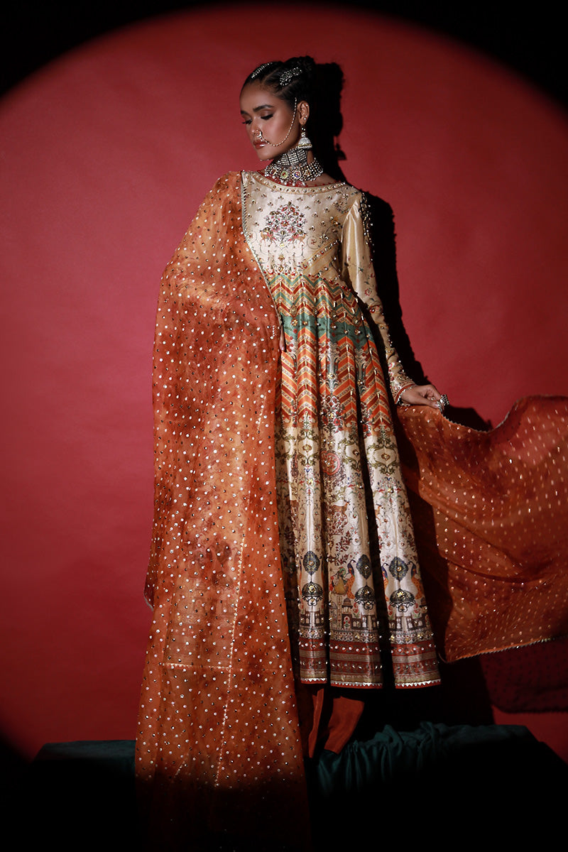 Wardha Saleem | Meeram Festive Formals | Hiran Bagh L Ivory Korean Raw Silk