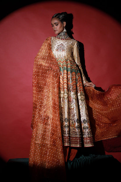 Wardha Saleem | Meeram Festive Formals | Hiran Bagh L Ivory Korean Raw Silk