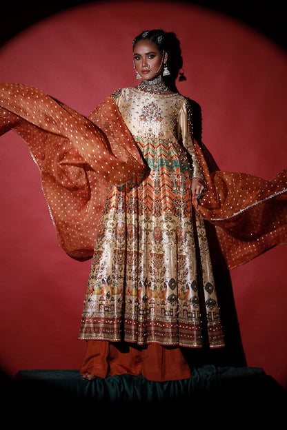Wardha Saleem | Meeram Festive Formals | Hiran Bagh XL Ivory Korean Raw Silk