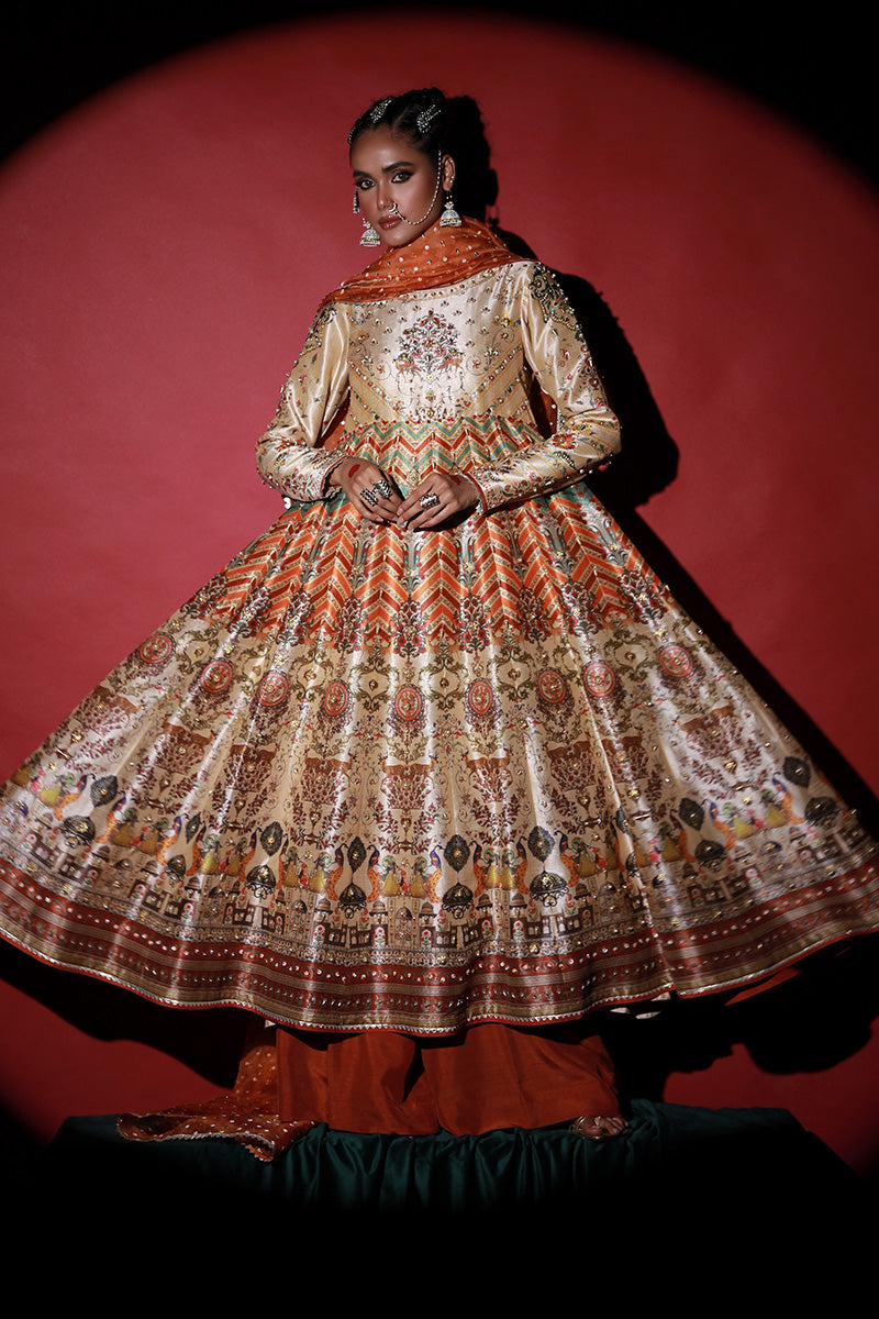Wardha Saleem | Meeram Festive Formals | Hiran Bagh S Ivory Korean Raw Silk