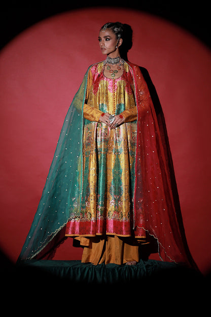 Wardha Saleem | Meeram Festive Formals | Bahaar Rang XL Yellow Korean Raw Silk