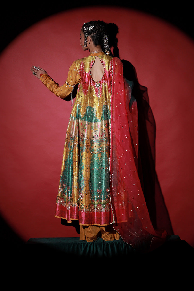 Wardha Saleem | Meeram Festive Formals | Bahaar Rang S Yellow Korean Raw Silk