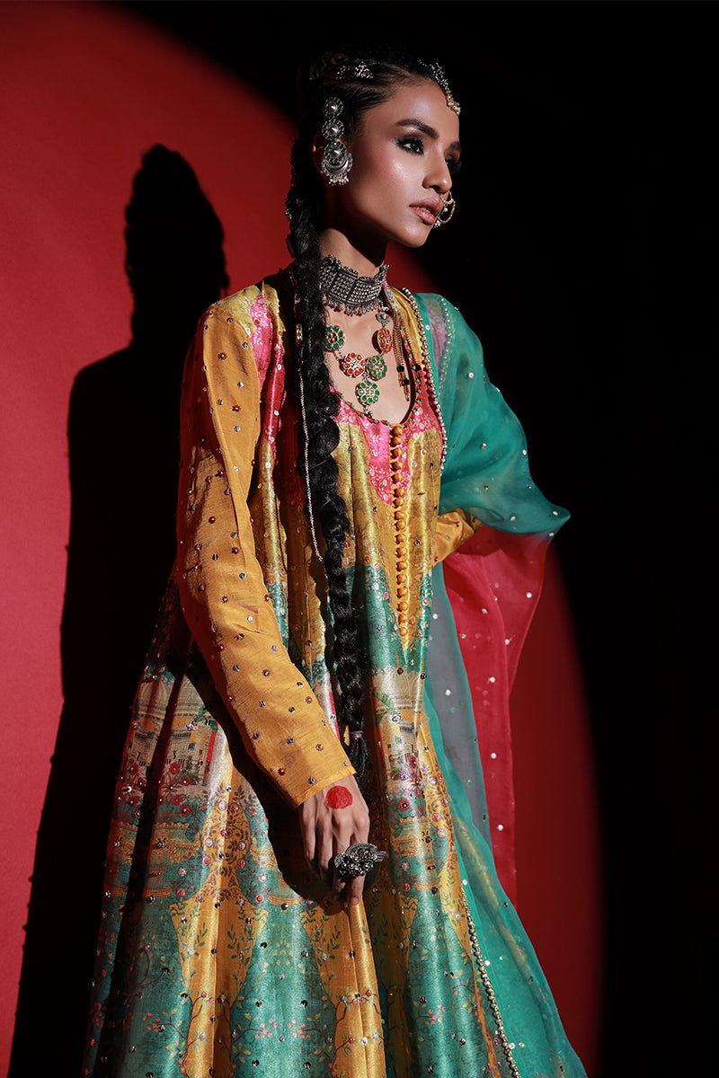 Wardha Saleem | Meeram Festive Formals | Bahaar Rang M Yellow Korean Raw Silk
