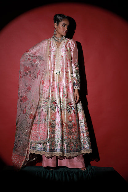 Wardha Saleem | Meeram Festive Formals | Koyal XS Pink Korean Raw Silk
