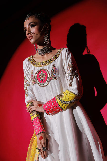 Wardha Saleem | Meeram Festive Formals | Nur L White Korean Raw Silk