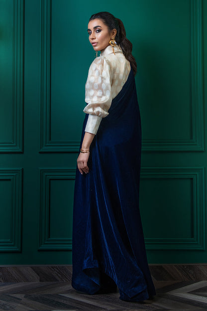 Wardha Saleem | Velvets Winter Fall 24 | Jashan S Navy Blue Velvet