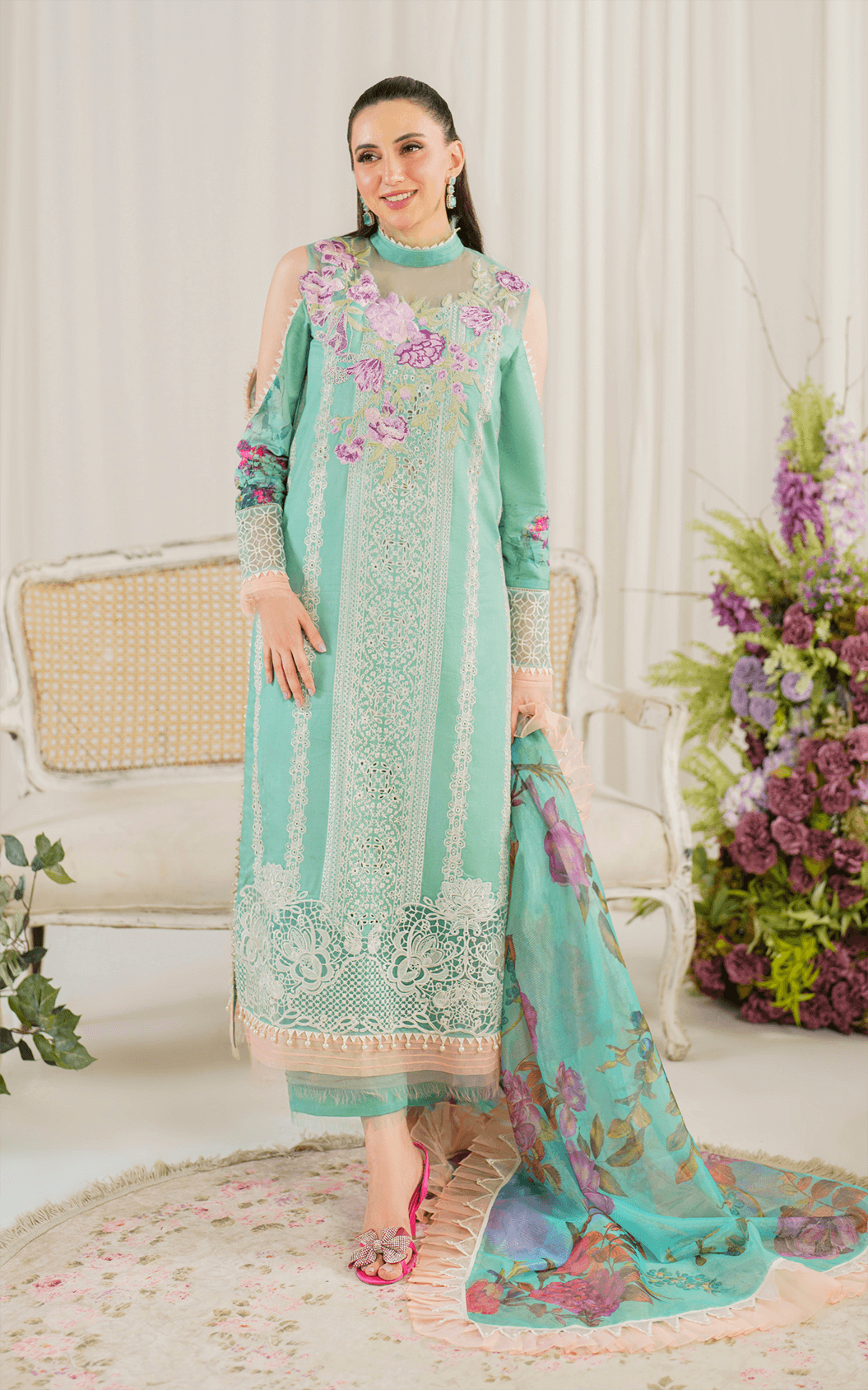 Asifa and Nabeel | Pretty in Pink Limited Edition | Water Lily (PP-3) - Pakistani Designer Dress - by Asifa and Nabeel | Type: Luxury - 100% Original at Saira Sultan