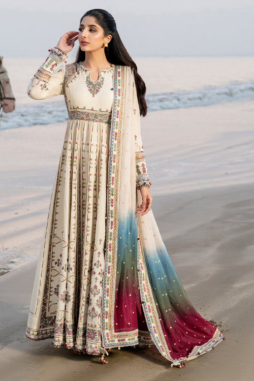Jazmin | Shahkaar Luxury Lawn 25 | SL25-D9 Custom Size Ivory Lawn